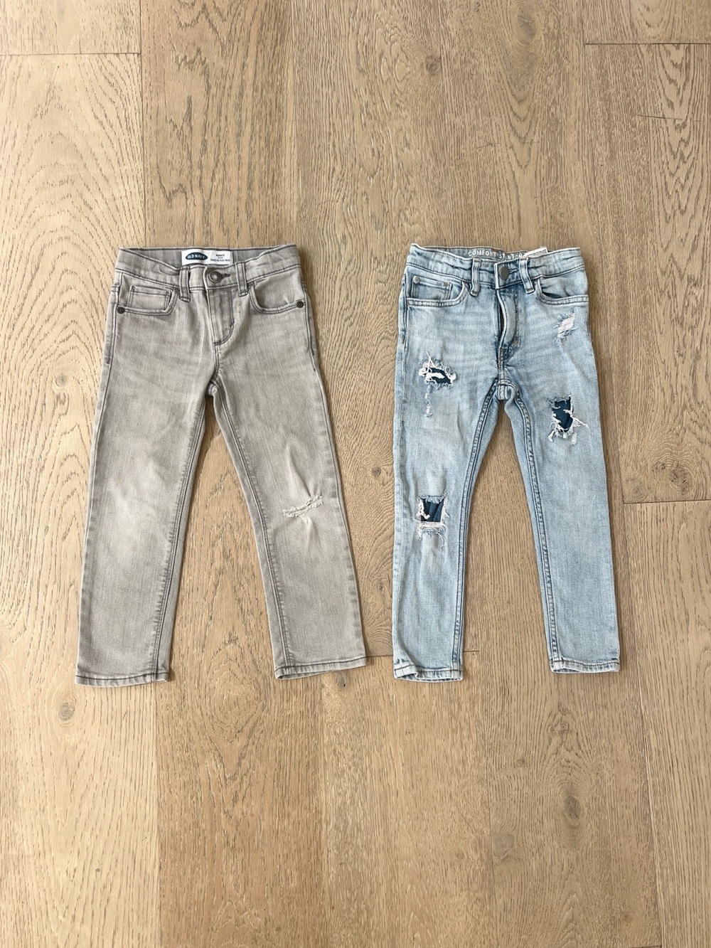 4T Kids Two-Pack Skinny Stretch Jeans - Gray & Light Blue Distressed